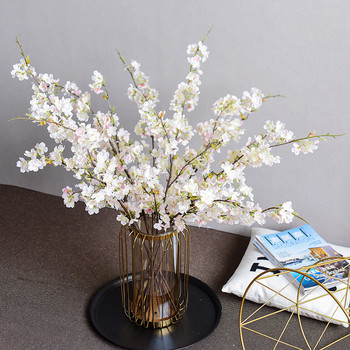 Cherry Blossoms Long клон Бяла сватбена украса mariage естетичен декор на стая Фалшиви цветя flores artificiais