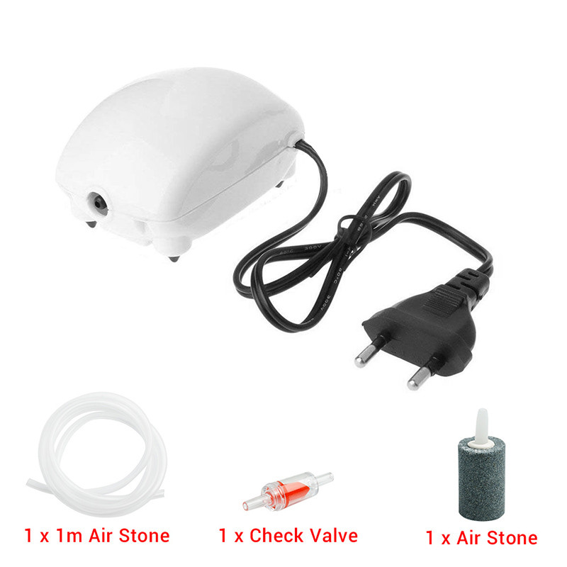 NICREW akvārija gaisa sūknis zivju tvertnes mini kompresors, viena izeja ar pretvārsta cauruli, ūdens piederumi 110V 220V 2,5W