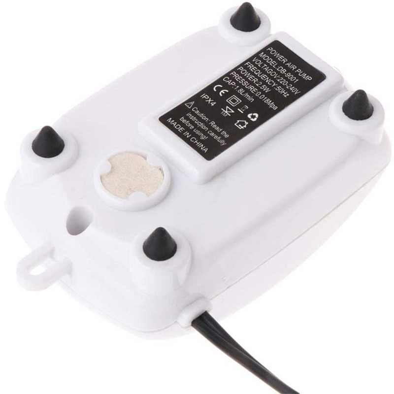 NICREW akvārija gaisa sūknis zivju tvertnes mini kompresors, viena izeja ar pretvārsta cauruli, ūdens piederumi 110V 220V 2,5W