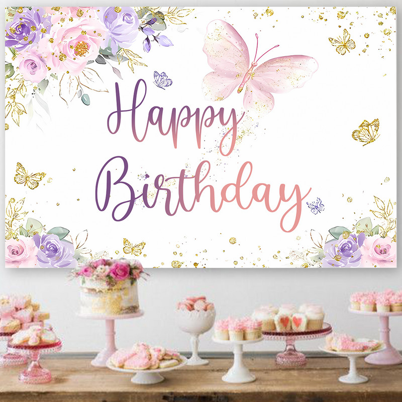 Ggender Atklāt fons Fotozvans Nāriņas ballīte Reklāmkarogs Fons Tauriņš Daudz laimes dzimšanas dienā Ballīte Dekorācija Bērni Zēns Meitene Mazuļu duša