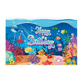 125x80 cm Tengeri állatok Tengeri élet témájú fotó Háttér Vinyl vászon fotózás háttér Gyerekek Boldog születésnapi parti dekoráció