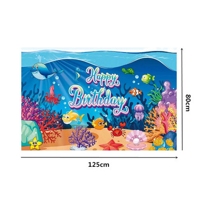 125x80 cm Tengeri állatok Tengeri élet témájú fotó Háttér Vinyl vászon fotózás háttér Gyerekek Boldog születésnapi parti dekoráció