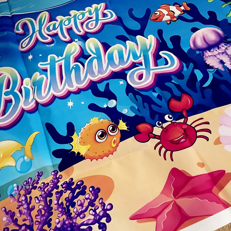 125x80 cm Tengeri állatok Tengeri élet témájú fotó Háttér Vinyl vászon fotózás háttér Gyerekek Boldog születésnapi parti dekoráció