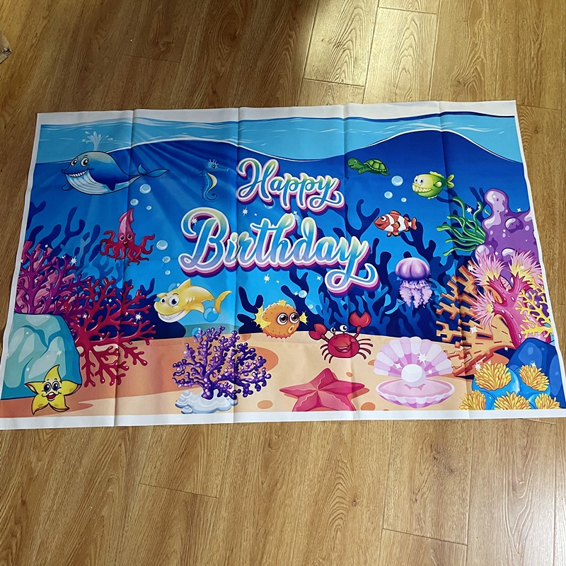 125x80 cm Tengeri állatok Tengeri élet témájú fotó Háttér Vinyl vászon fotózás háttér Gyerekek Boldog születésnapi parti dekoráció