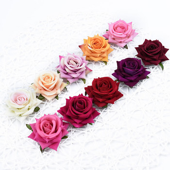 5/10 τεμάχια φανελένια τριαντάφυλλα Μεταξωτά λουλούδια τοίχου Τεχνητά φυτά για διακόσμηση γάμου σπιτιού Diy Bride A Cap Διακοσμητική γλάστρα