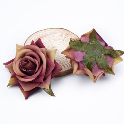 5/10 gab. Flaneļa rozes zīda ziedi sienu mākslīgie augi mājas kāzu dekorēšanai. Izgatavojiet līgavu, cepurīti, dekoratīvu puķupodu