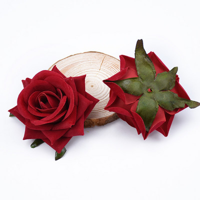 5/10 gab. Flaneļa rozes zīda ziedi sienu mākslīgie augi mājas kāzu dekorēšanai. Izgatavojiet līgavu, cepurīti, dekoratīvu puķupodu