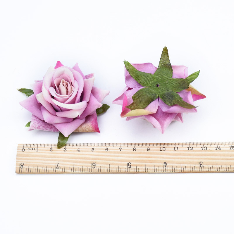 5/10 gab. Flaneļa rozes zīda ziedi sienu mākslīgie augi mājas kāzu dekorēšanai. Izgatavojiet līgavu, cepurīti, dekoratīvu puķupodu