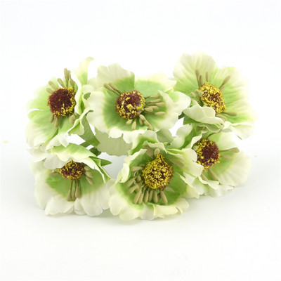 6 vnt./stal. Mini šilkinė dirbtinių aguonų gėlių puokštė vestuvių dekoravimui. Pasidaryk pats iškarpų knygelė Rankų darbo girlianda Craft netikra gėlė