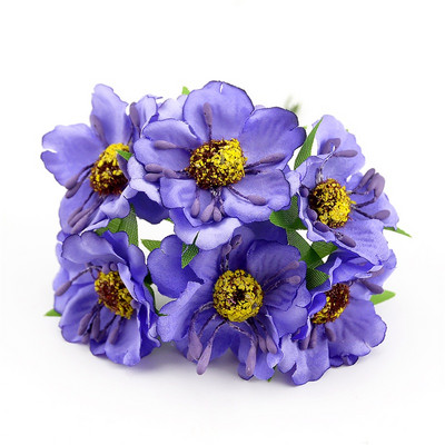 6 vnt./stal. Mini šilkinė dirbtinių aguonų gėlių puokštė vestuvių dekoravimui. Pasidaryk pats iškarpų knygelė Rankų darbo girlianda Craft netikra gėlė