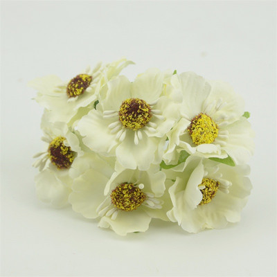 6 vnt./stal. Mini šilkinė dirbtinių aguonų gėlių puokštė vestuvių dekoravimui. Pasidaryk pats iškarpų knygelė Rankų darbo girlianda Craft netikra gėlė