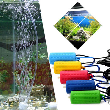 Αντλία οξυγόνου ενυδρείου με Double Air Stone Οικιακή αντλία αέρα βάζου ψαριών Mute Φορητός αεριστής φόρτισης USB με σωλήνα σιλικόνης
