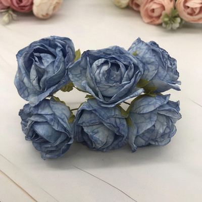 6 gabals simulācijas diy garland meža galvassegu Eiropas tējas pumpuru, karstās malas retro rožu zīda ziedu pumpuru apdares materiāls