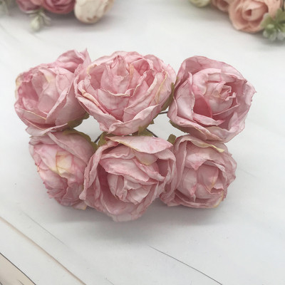 6 gabals simulācijas diy garland meža galvassegu Eiropas tējas pumpuru, karstās malas retro rožu zīda ziedu pumpuru apdares materiāls