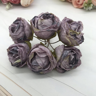 6 gabals simulācijas diy garland meža galvassegu Eiropas tējas pumpuru, karstās malas retro rožu zīda ziedu pumpuru apdares materiāls