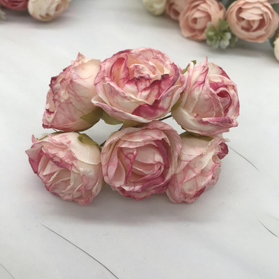 6 gabals simulācijas diy garland meža galvassegu Eiropas tējas pumpuru, karstās malas retro rožu zīda ziedu pumpuru apdares materiāls