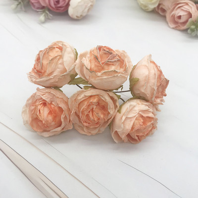 6 gabals simulācijas diy garland meža galvassegu Eiropas tējas pumpuru, karstās malas retro rožu zīda ziedu pumpuru apdares materiāls