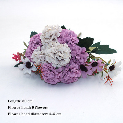 Lila 1db mindenféle gyönyörű mesterséges bazsarózsa rózsa gerbera százszorszép selyemvirág DIY házi kerti parti esküvői dekoráció hamisítvány