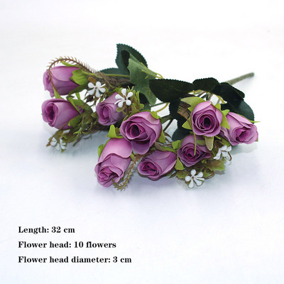 Lila 1db mindenféle gyönyörű mesterséges bazsarózsa rózsa gerbera százszorszép selyemvirág DIY házi kerti parti esküvői dekoráció hamisítvány