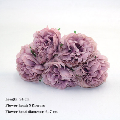Lila 1db mindenféle gyönyörű mesterséges bazsarózsa rózsa gerbera százszorszép selyemvirág DIY házi kerti parti esküvői dekoráció hamisítvány