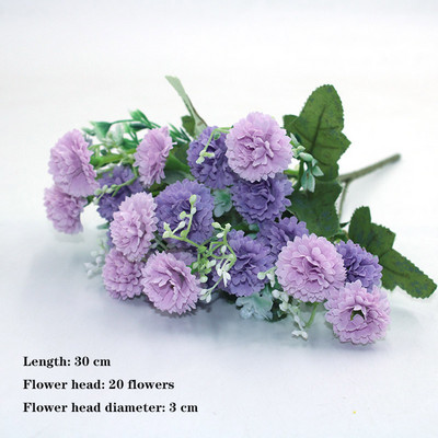 Lila 1db mindenféle gyönyörű mesterséges bazsarózsa rózsa gerbera százszorszép selyemvirág DIY házi kerti parti esküvői dekoráció hamisítvány