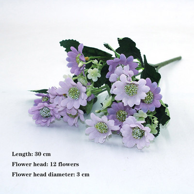 Lila 1db mindenféle gyönyörű mesterséges bazsarózsa rózsa gerbera százszorszép selyemvirág DIY házi kerti parti esküvői dekoráció hamisítvány