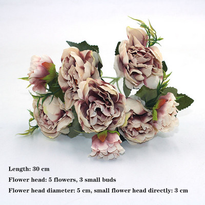 Lila 1db mindenféle gyönyörű mesterséges bazsarózsa rózsa gerbera százszorszép selyemvirág DIY házi kerti parti esküvői dekoráció hamisítvány