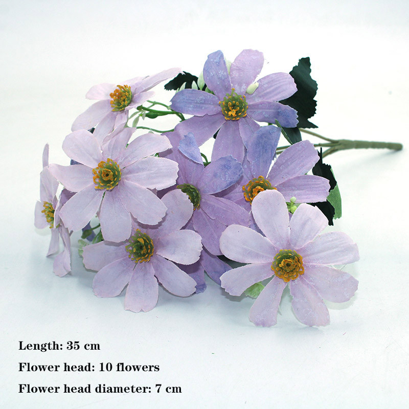 Lila 1db mindenféle gyönyörű mesterséges bazsarózsa rózsa gerbera százszorszép selyemvirág DIY házi kerti parti esküvői dekoráció hamisítvány