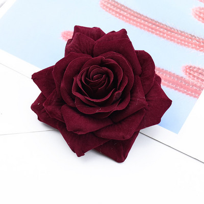 1/5 darab 10 cm bársony Rózsa fej Valentin-napi ajándékok Esküvői Menyasszonyi Kiegészítők Eltakarítás Lakberendezés Művirágok Olcsó