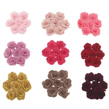 24τμχ φτηνό λουλούδι Υφασμάτινο τεχνητό λουλούδι 2,5cm 18 χρώματα για νυφικό γιορτινή διακόσμηση μπορεί να αναμείξει χρώμα