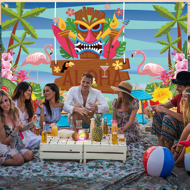 70 x 43 collu Havaju salu fona dekorēšana ballīšu noformējums Vasaras pludmale Havaju salu tematiskas palmas, bērnu duša, dzimšanas dienas kāzu fotoattēla fons