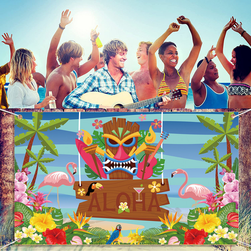 70 x 43 collu Havaju salu fona dekorēšana ballīšu noformējums Vasaras pludmale Havaju salu tematiskas palmas, bērnu duša, dzimšanas dienas kāzu fotoattēla fons