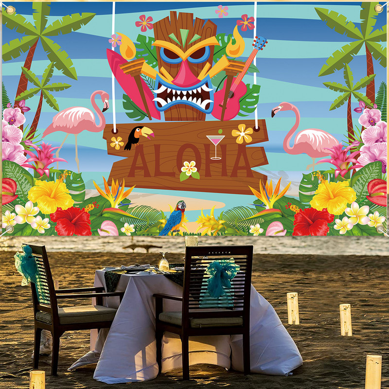 70 x 43 collu Havaju salu fona dekorēšana ballīšu noformējums Vasaras pludmale Havaju salu tematiskas palmas, bērnu duša, dzimšanas dienas kāzu fotoattēla fons