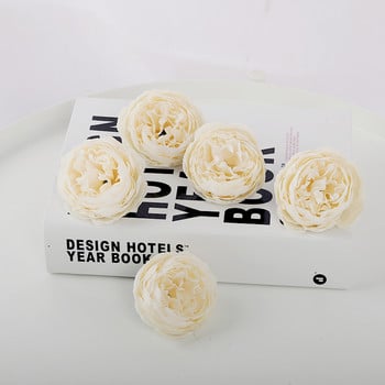 5 τμχ Ροζ τεχνητά λουλούδια Κεφάλι μεταξωτό παιωνία ψεύτικο λουλούδι για το σπίτι γάμου DIY Διακόσμηση πάρτι γενεθλίων Scrapbooking Αξεσουάρ στεφάνι