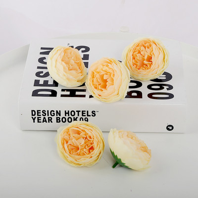 5db Rózsaszín művirág fej selyem bazsarózsa hamis virág esküvőre otthoni barkács dekoráció szülinapi Scrapbooking koszorú kiegészítő