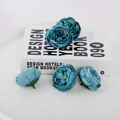 5db Rózsaszín művirág fej selyem bazsarózsa hamis virág esküvőre otthoni barkács dekoráció szülinapi Scrapbooking koszorú kiegészítő