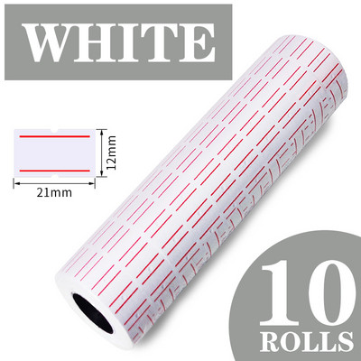 10 tekercs 21 mm x 12 mm árcímke utántöltő ár címke jelzése MX-5500 ár pisztolycímkéző élelmiszerbolt ár matricához