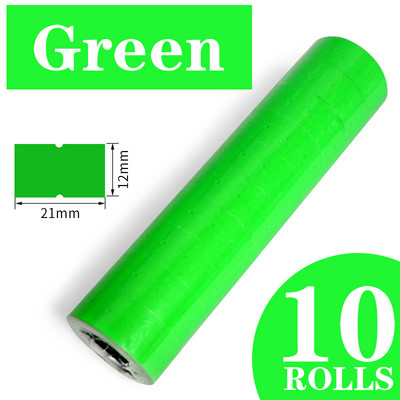 10 tekercs 21 mm x 12 mm árcímke utántöltő ár címke jelzése MX-5500 ár pisztolycímkéző élelmiszerbolt ár matricához