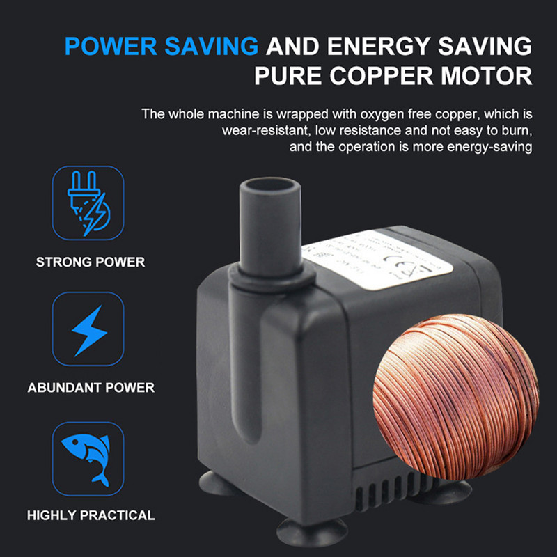 SM-377 450L/H 6 W iegremdējamais akvārija cirkulācijas ūdens sūknis Īpaši kluss ainavu zivju tvertņu dīķa ūdens strūklakas sūknis