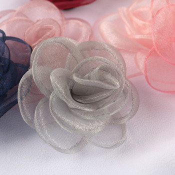 10 части шифон органза цвете от роза плат цвете кръпка ръчно изработени направи си сам занаяти деца фиби украса аксесоари за дрехи