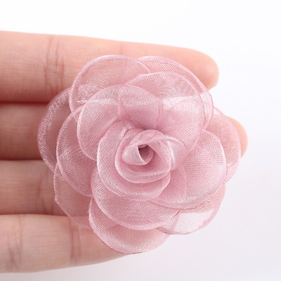 10 db sifon organza rózsa virág Szövet virág Patch kézzel készített barkács kézműves gyerek hajtű dekoráció ruha kiegészítők