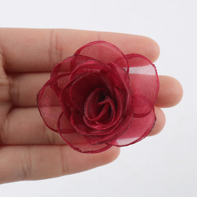 10 db sifon organza rózsa virág Szövet virág Patch kézzel készített barkács kézműves gyerek hajtű dekoráció ruha kiegészítők