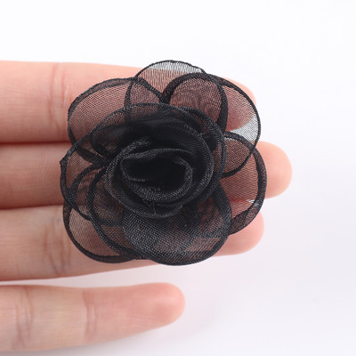 10 db sifon organza rózsa virág Szövet virág Patch kézzel készített barkács kézműves gyerek hajtű dekoráció ruha kiegészítők