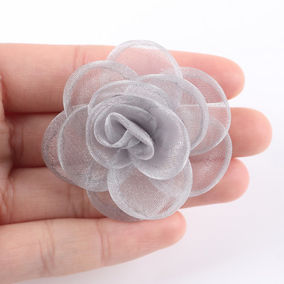10 db sifon organza rózsa virág Szövet virág Patch kézzel készített barkács kézműves gyerek hajtű dekoráció ruha kiegészítők