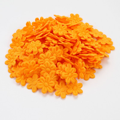 100db Művirág Filcszövet ötszirom virág dombornyomással Hamis virág esküvői lakberendezéshez Barkácsolás Scrapbooking Koszorútörténet