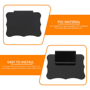 Fekete színű címkék klip kijelzőtartó címke Palatábla Címke Tárolótábla Kosártartó Rekeszek Állvány Szemetestartó Rack kamratartók Reklám