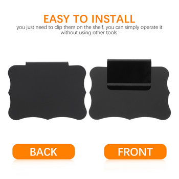 Fekete színű címkék klip kijelzőtartó címke Palatábla Címke Tárolótábla Kosártartó Rekeszek Állvány Szemetestartó Rack kamratartók Reklám