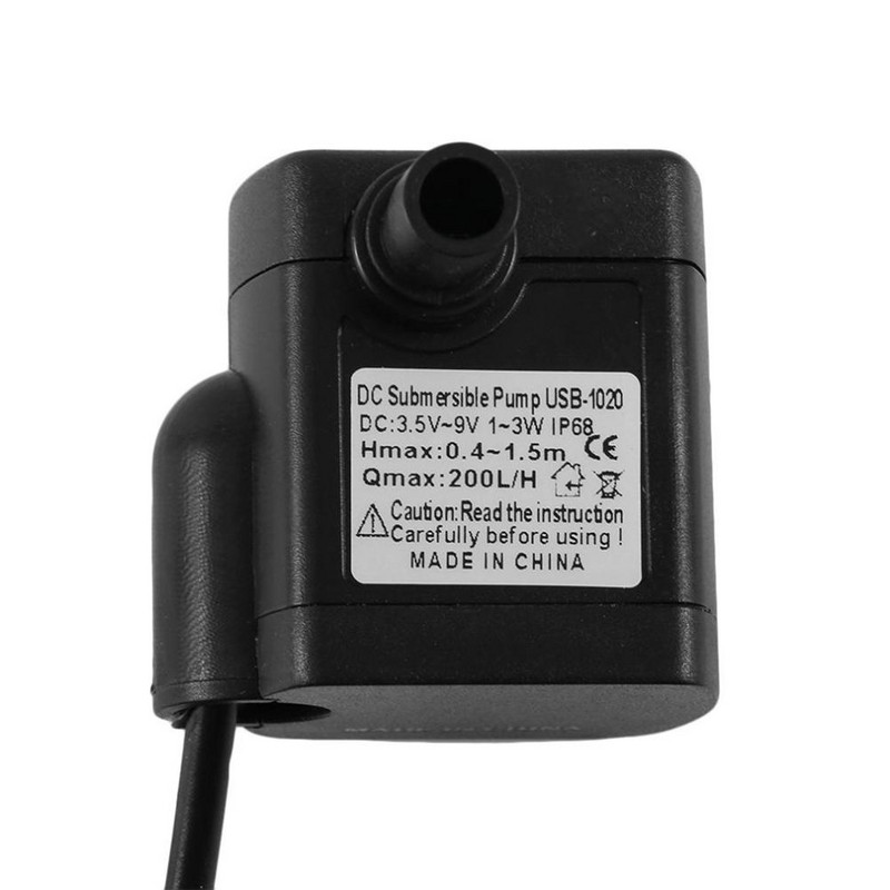 3 W USB-1020 DC3,5 V–9 V mini iegremdējamais ūdens sūknis akvārija ainavu zivju bļodiņai