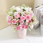 Frumoși trandafiri de mătase Hortensie Flori artificiale pentru acasă, cameră, grădină, decorare, ghirlanda de Crăciun, album de album, buchet de nuntă