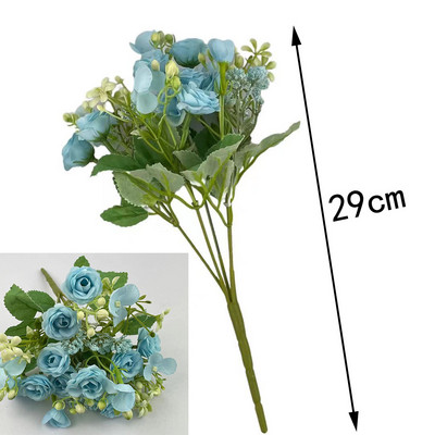 Frumoși trandafiri de mătase Hortensie Flori artificiale pentru acasă, cameră, grădină, decorare, ghirlanda de Crăciun, album de album, buchet de nuntă